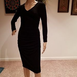 Cache Ruched stretch Little Black Dress